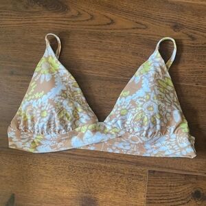 Aerie Floral Triangle Bikini Top